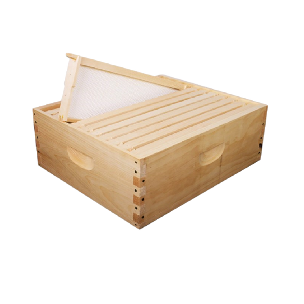 Box Kit - 10 Frame Medium Box with 10 Double Waxed plastic foundation, boxes unassembled