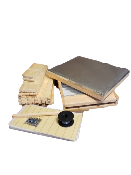 Single Deep Bee Box Single Deep Kit with Deluxe Screen Bottom, wax foundation, frames and ...